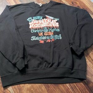 Gildan Black Graphic Crewneck Sweater